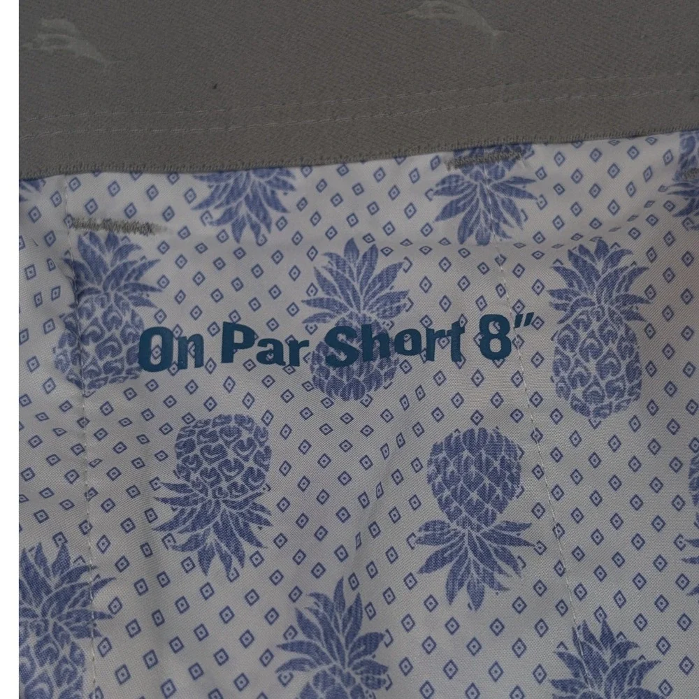 Tommy Bahama On Par Shorts Mens 32 Grey Heathered Golf Performance 8 Inch Inseam